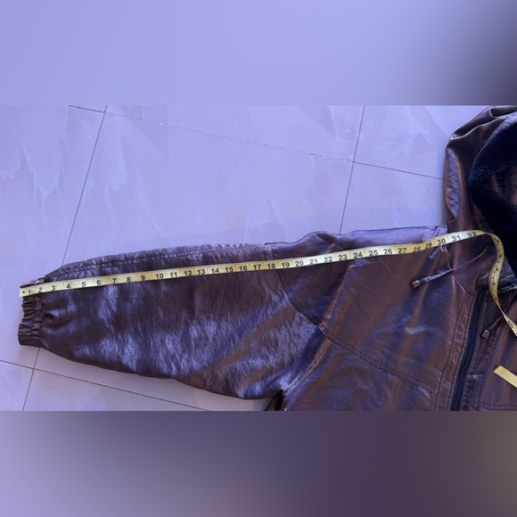 Sarah Morgan Vintage Winter Coat Women's hoodie pocket full zipper brown black L - Picture 9 of 16